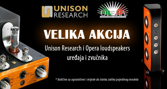 Velika akcija Unison Research i Opera Loudspeakers uređaja i zvučnika
