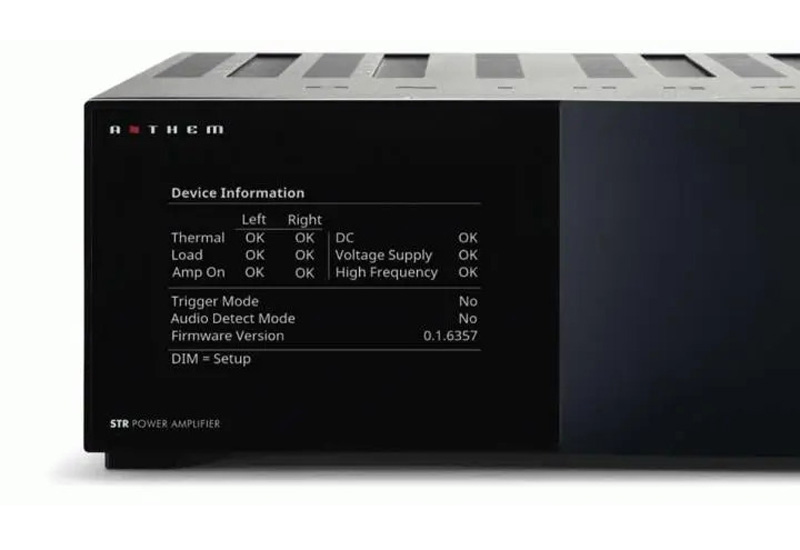 Anthem STR Power Amplifier info display