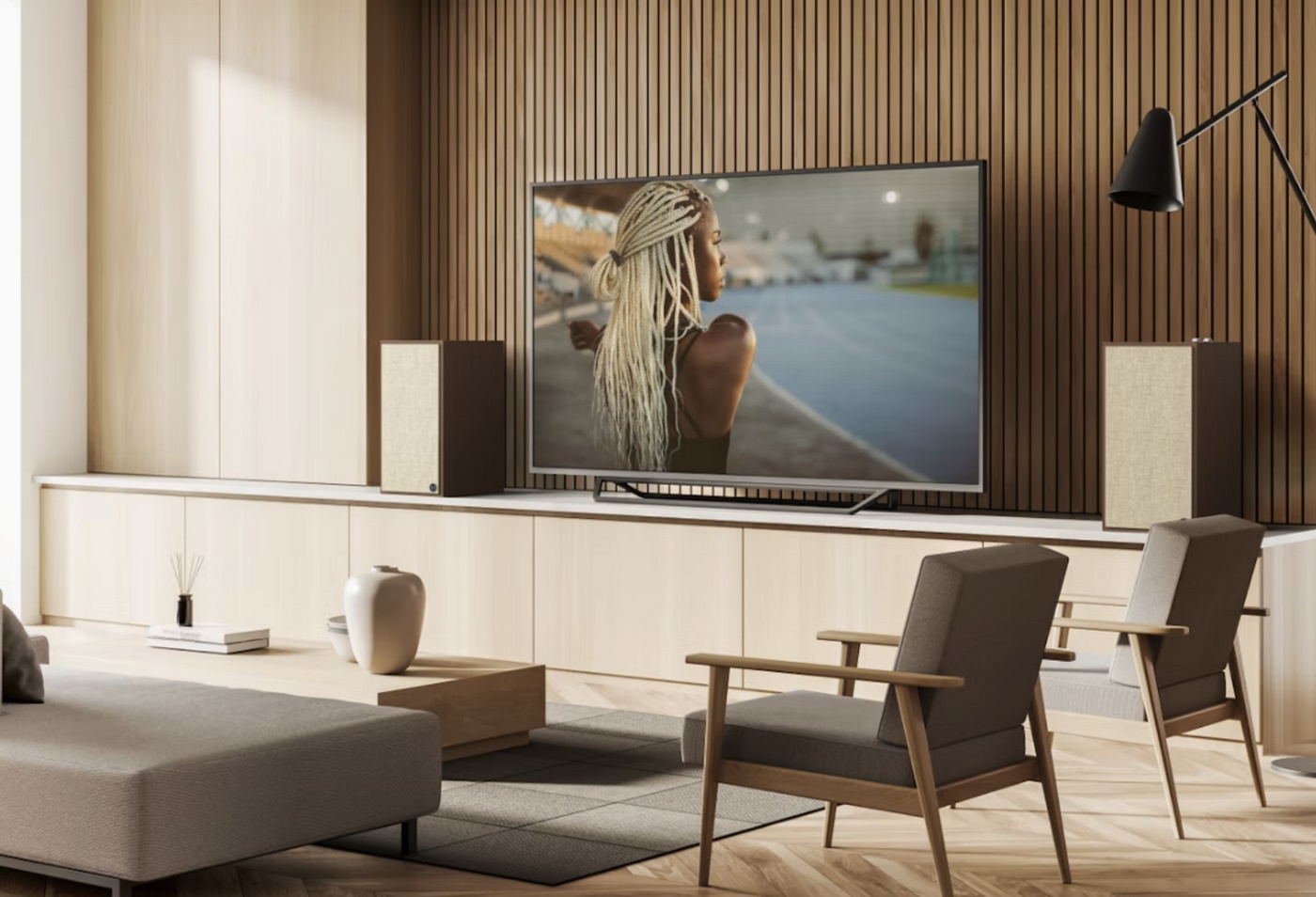 Zahvaljujući HDMI ARC ulazu, The Sevens s lakoćom se povezuju s televizorom te možemo koristiti<br />
daljinac od televizora za namještanje glasnoće