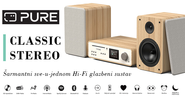 PURE Classic Stereo – Šarmantni sve-u-jednom Hi-Fi glazbeni sustav