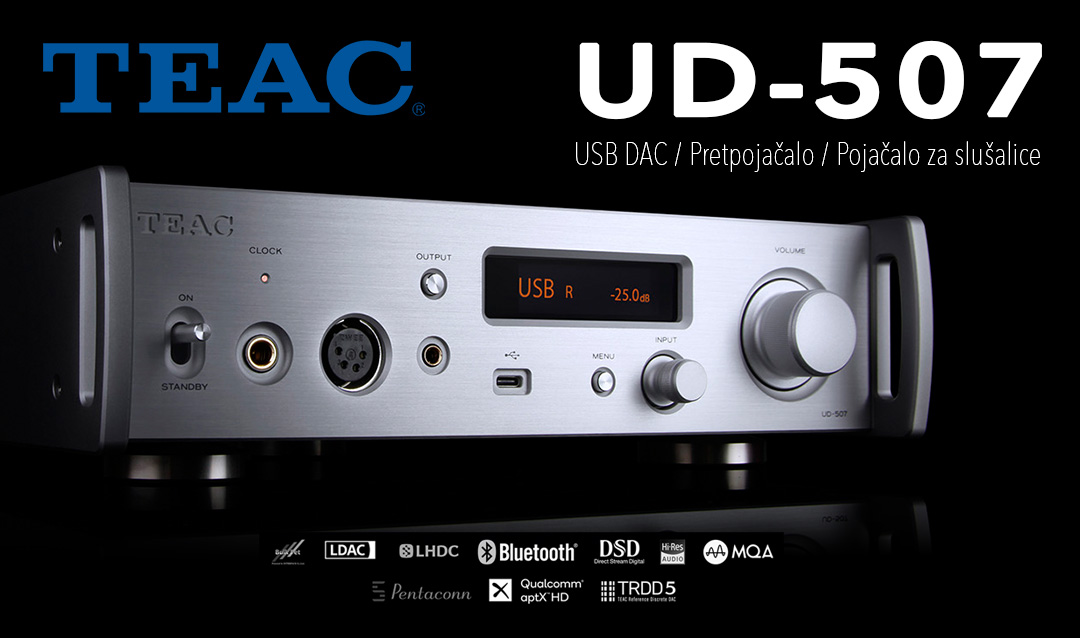 TEAC UD-507 – USB DAC / Pretpojačalo / Pojačalo za slušalice