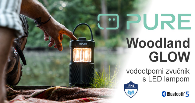 PURE Woodland Glow vodootporni zvučnik s LED lampom – idealna kombinacija za avanturiste
