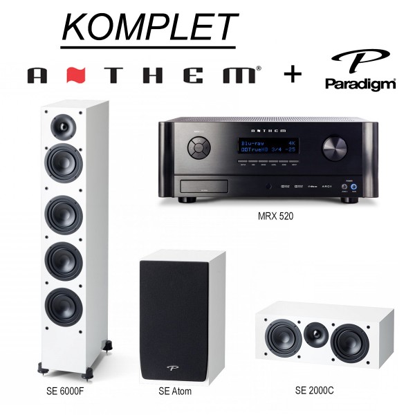 KOMPLET Anthem MRX 520 + Paradigm Monitor Atom SE + SE 6000F  + SE 2000C + POKLON