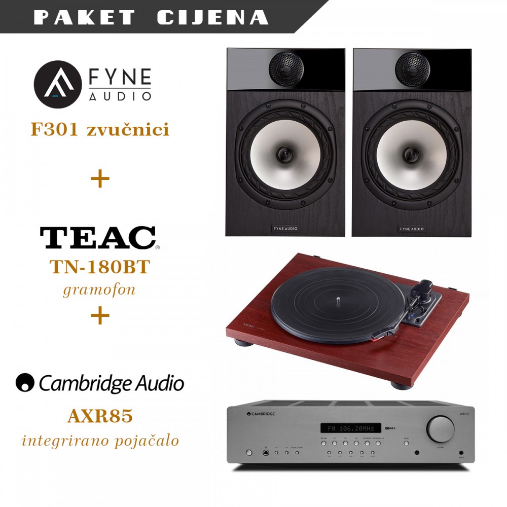 Cambridge Audio AXR85 + Fyne Audio F301 + TEAC TN-180BT gramofon
