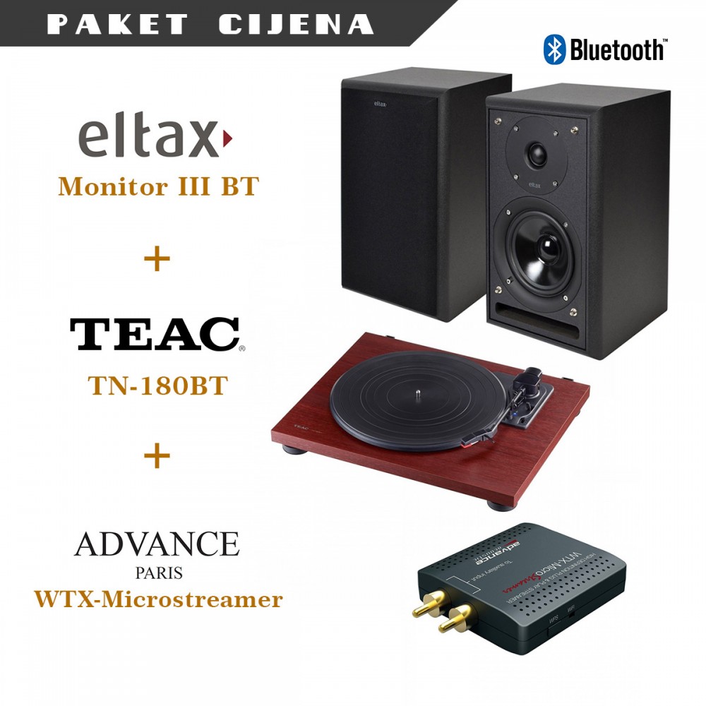 Eltax Monitor III BT + Teac TN 180BT + Avance Paris WTX-Microstreamer
