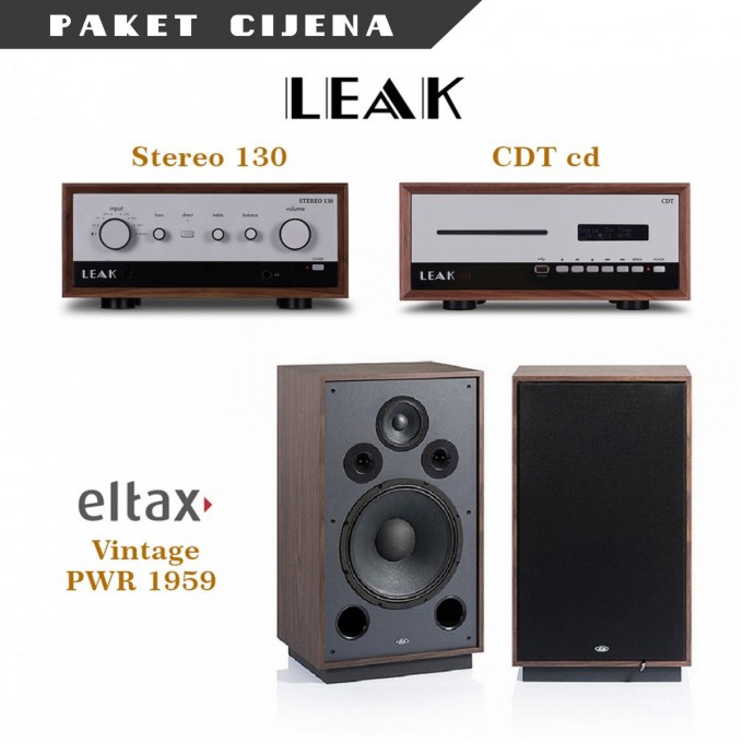 Leak Stereo 130 + Leak CDT + Eltax Vintage PWR 1959 zvučnici