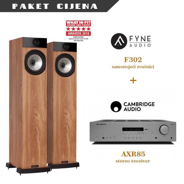 Cambridge Audio AX-R85 + Fyne Audio F302 zvučnici