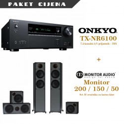 Onkyo TX-NR6100 - 7.2 + Monitor Audio 200 / 150 / 50 zvučnici
