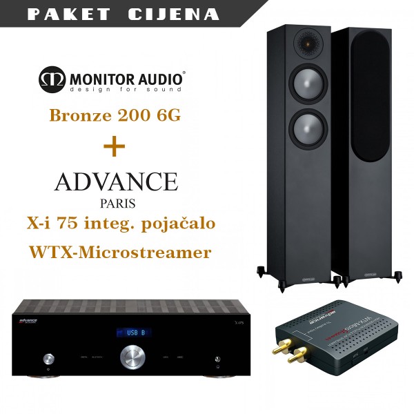 Advance Paris Xi 75 + Advance Paris WTX microstream + Monitor Audio Bronze 200 G6